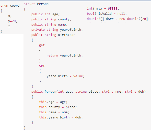 Enum Type C Example